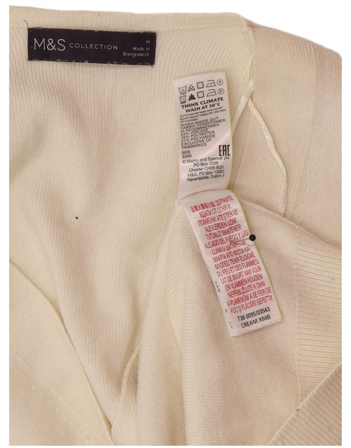 Pulover cardigan pentru femei Marks & Spencer UK 14 Medium Off White Viscose