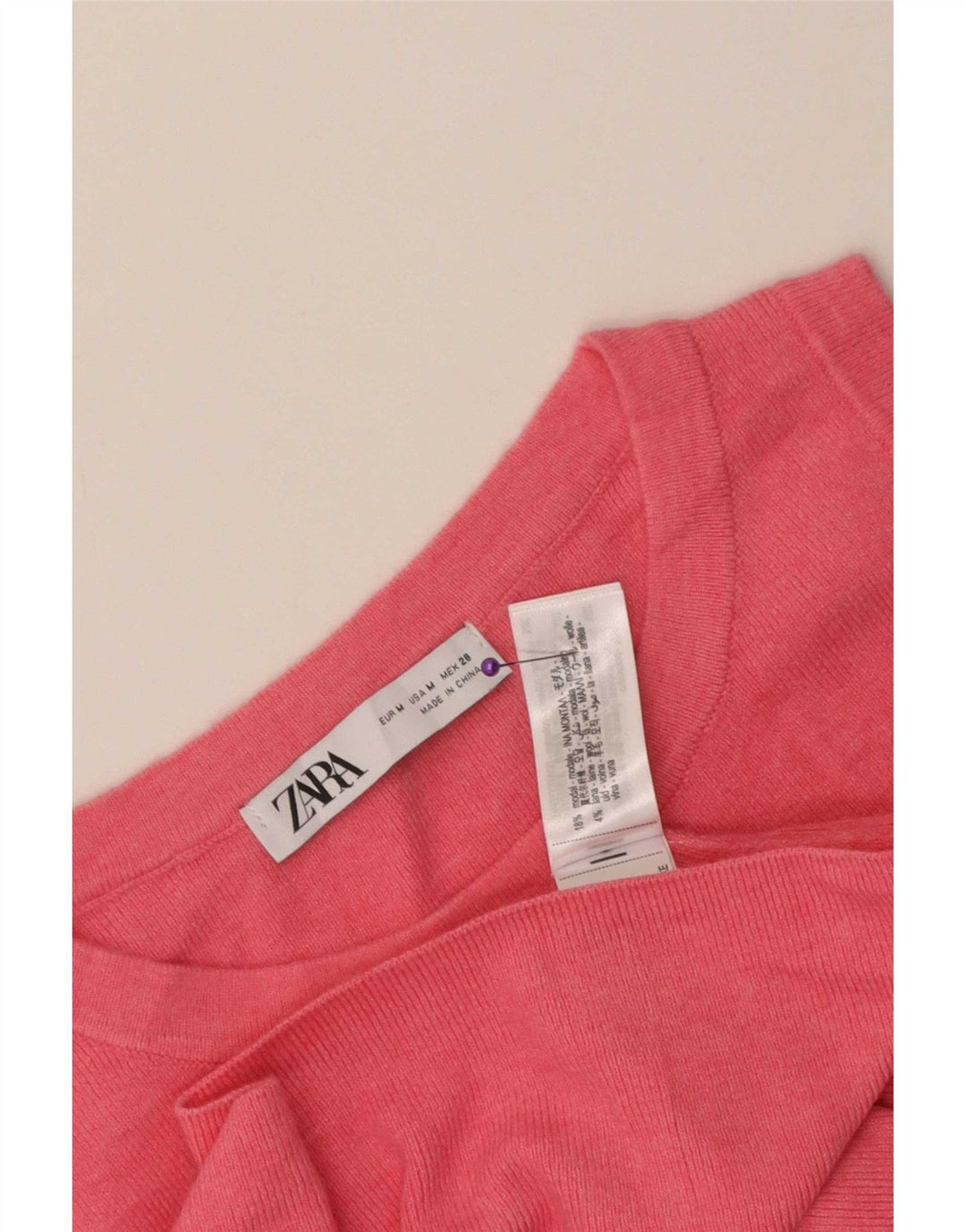 Vest Vest Top Femei Zara UK 12 Medium Roz Modal