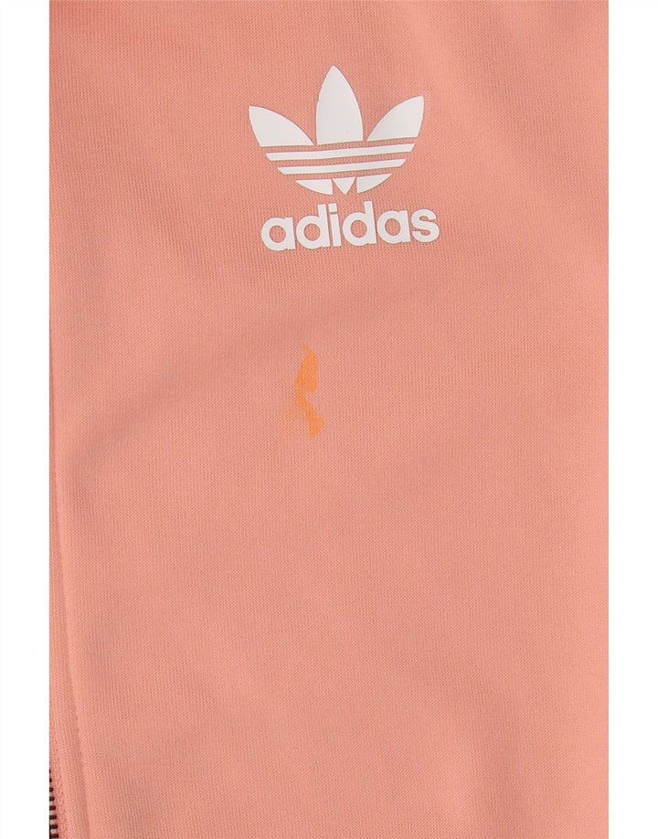 Jachetă de top pentru trening grafic Adidas pentru femei UK 6 XS Poliester portocaliu