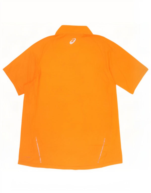 Tricou Asics pentru bărbați cu fermoar și gât Top 2XL poliester portocaliu