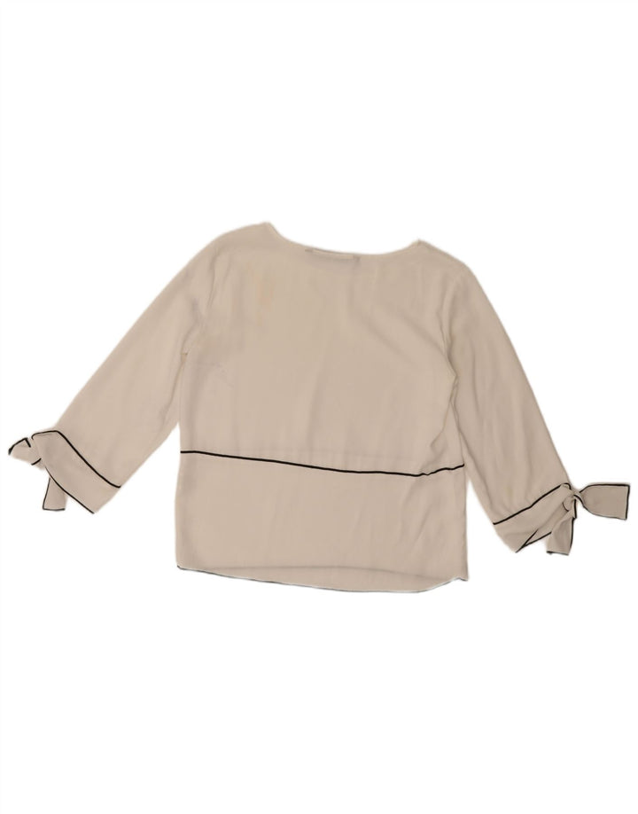 Bluză pentru femei Zara, cu mâneci 3/4, UK 6 XS, poliester alb