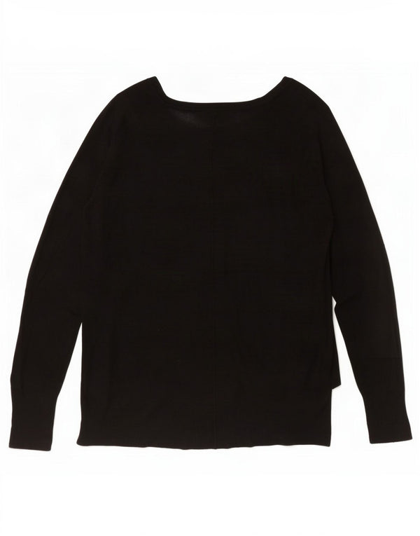 Pulover pentru femei Zara, cu gât de barcă, UK 16, mare, negru