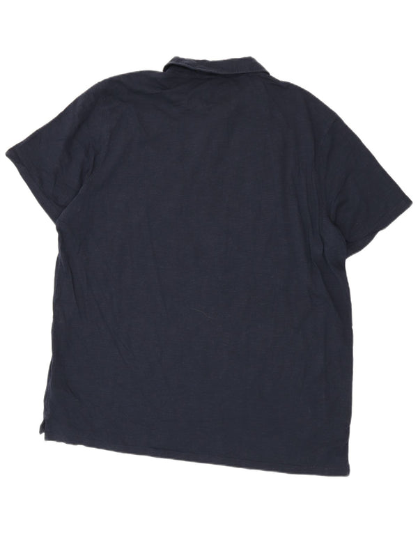 Tricou polo pentru bărbați Mountain Warehouse 2XL, bumbac cu pete albastru bleumarin