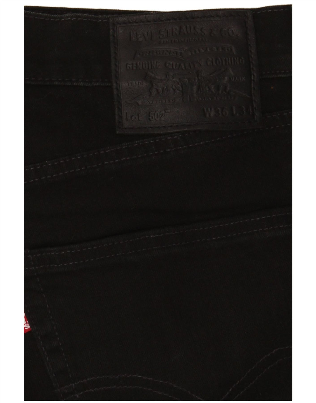 Blugi conici pentru bărbați Levi's 502 W36 L29 bumbac negru