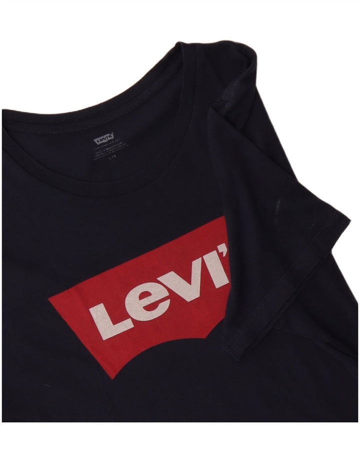 Tricou grafic pentru bărbați LEVI'S Top mare din bumbac bleumarin