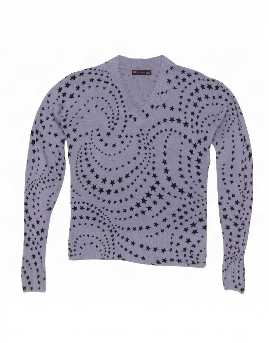 Pulover cu decolteu în V pentru femei Marks & Spencer UK 12 Medium Blue