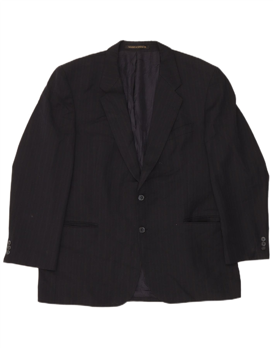 Jachetă pentru bărbați Marks & Spencer, cu 2 nasturi, Marea Britanie 44 2XL, bleumarin, cu dungi