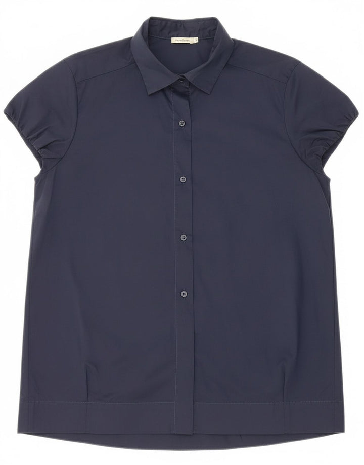 Bluză cămașă cu mânecă scurtă pentru femei Henry s IT 44 Medium Bleumarin
