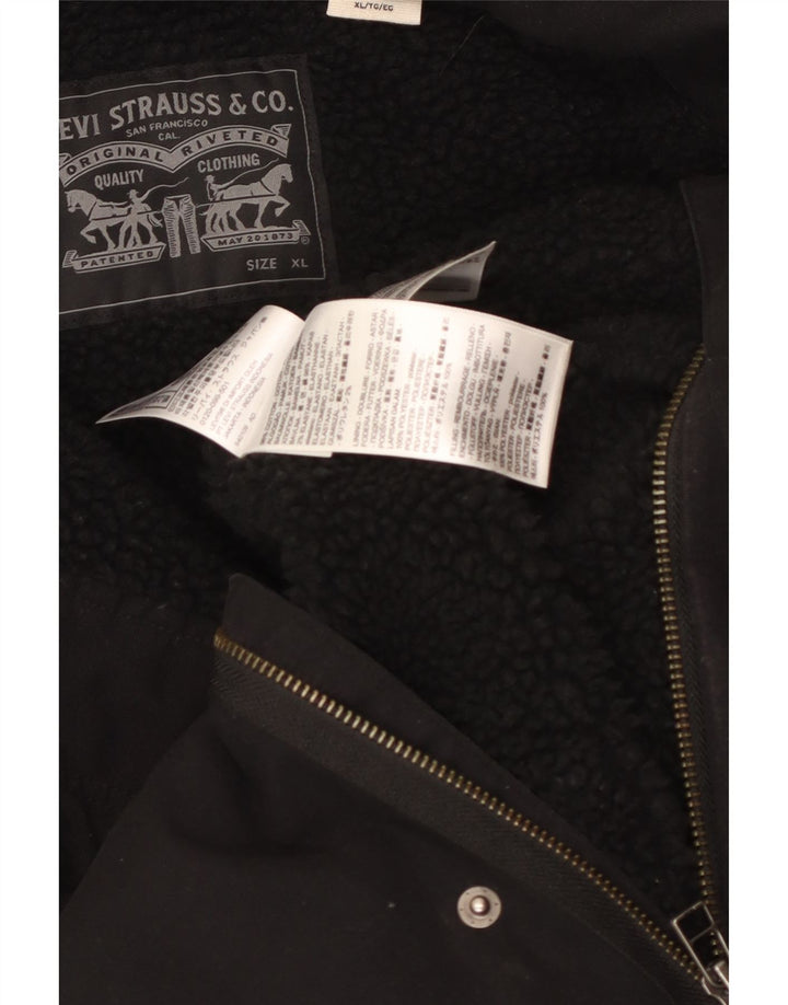 Jachetă pentru bărbați LEVI'S Sherpa Utility UK 42 XL Bumbac negru