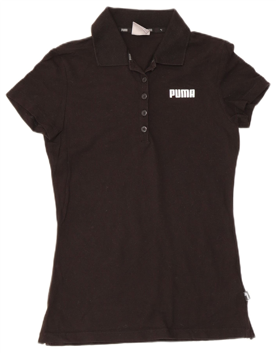 Tricou polo Puma pentru femei UK 8, bumbac negru mic