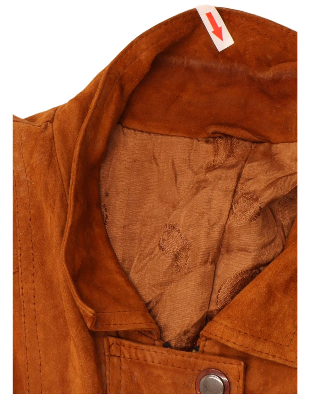 Pardesiu vintage pentru femei de piele intoarsa UK 16 mare maro