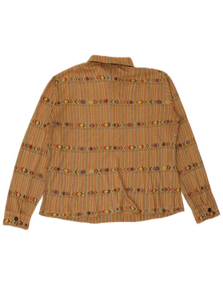 Cămașă vintage pentru damă UK 12 Medium Bej cu dungi
