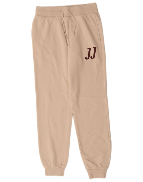 Jack & Jones Mens Graphic Tracksuit Trousers Joggers XS Beige Cotton