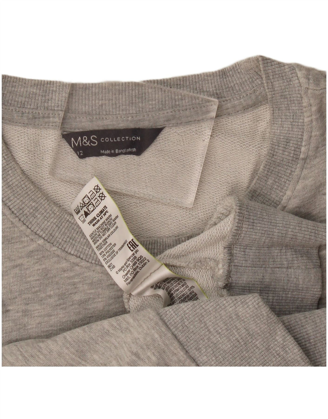 Pulover pentru femei Marks & Spencer, UK 12, bumbac gri mediu