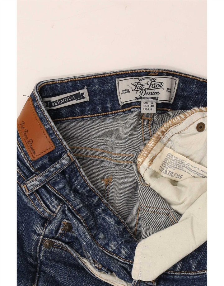 Bermudă pentru femei Fat Face din denim UK 12 Medium W30 Bumbac albastru