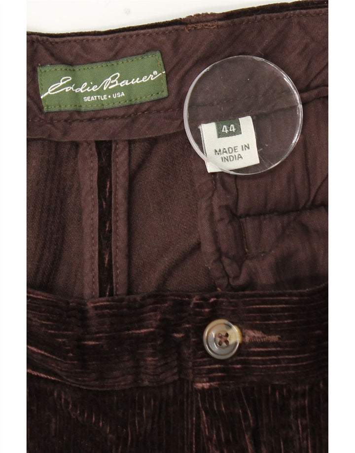 EDDIE BAUER Pantaloni pentru bărbați din velur cu țesături W44 L30, bumbac maro