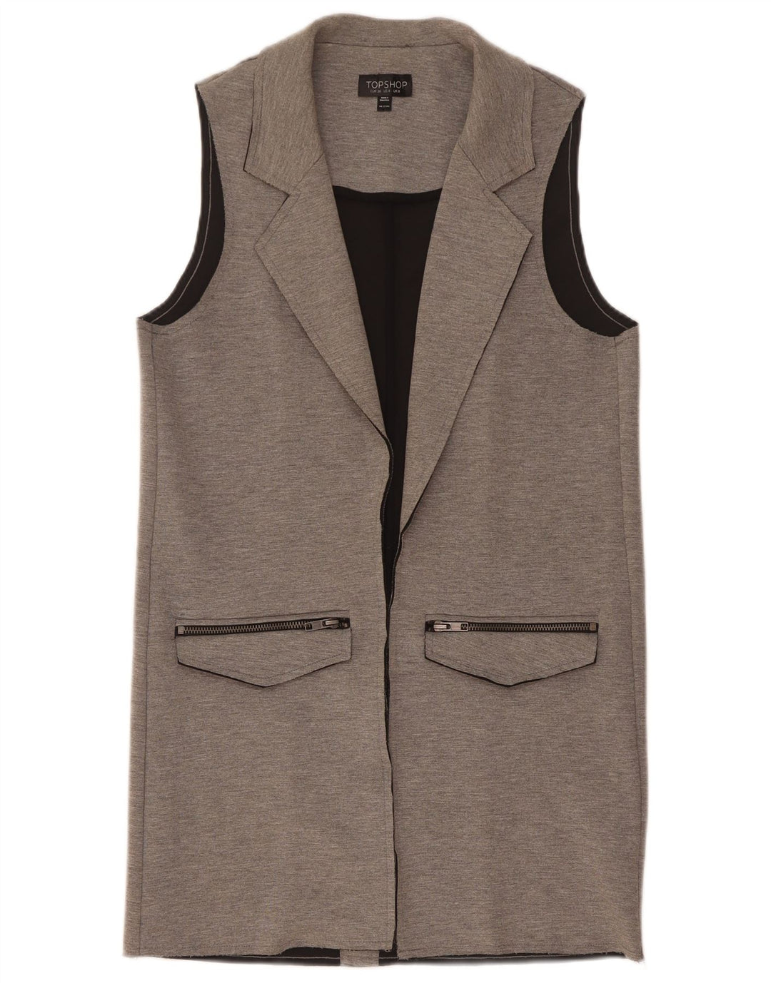 Gilet cu paragate pentru femei Topshop UK 8, mic, gri, poliester cu pături