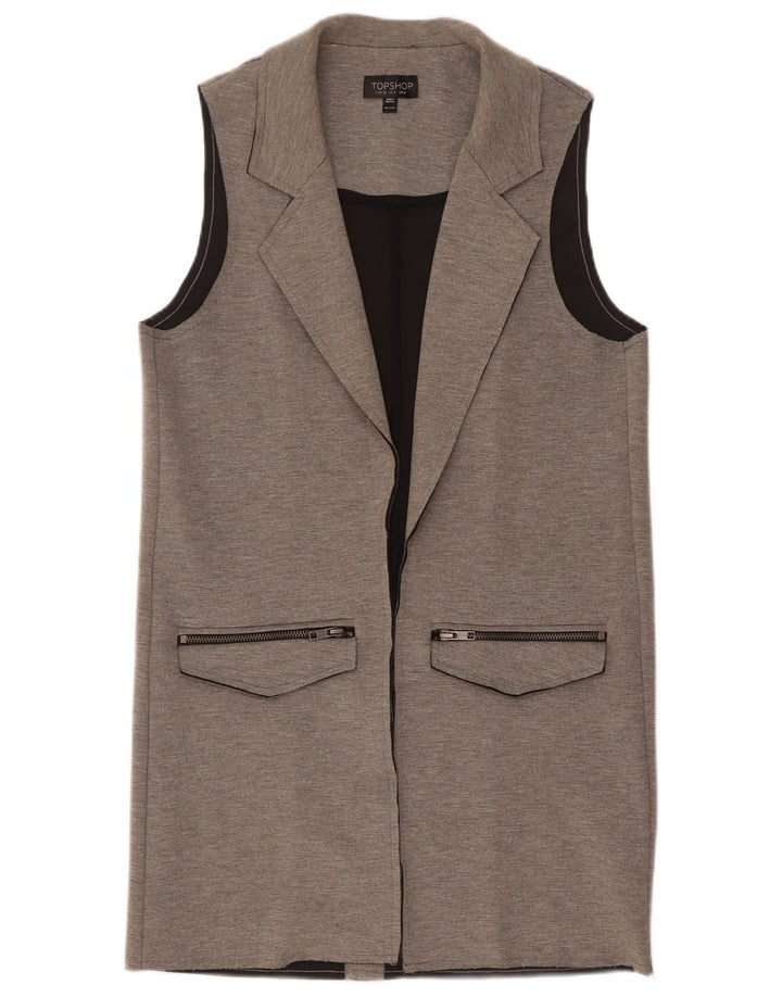 Gilet cu paragate pentru femei Topshop UK 8, mic, gri, poliester cu pături