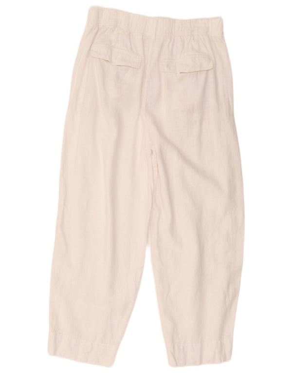 Pantaloni tăiați pentru femei Marks & Spencer UK 14 Large W32 L25 Alb