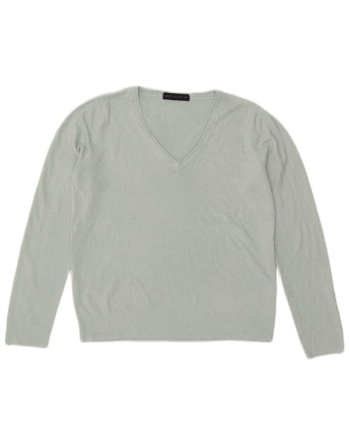 Pulover pentru femei Marks & Spencer cu decolteu în V UK 12 Medium Blue Acrylic