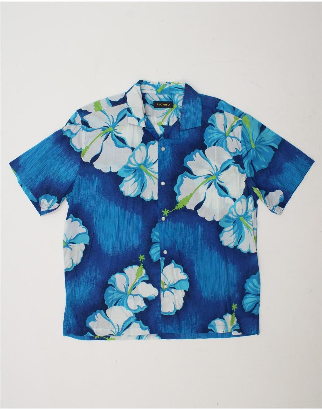 Cămașă cu mânecă scurtă pentru bărbați PIOMBO, mare, albastru, bumbac floral