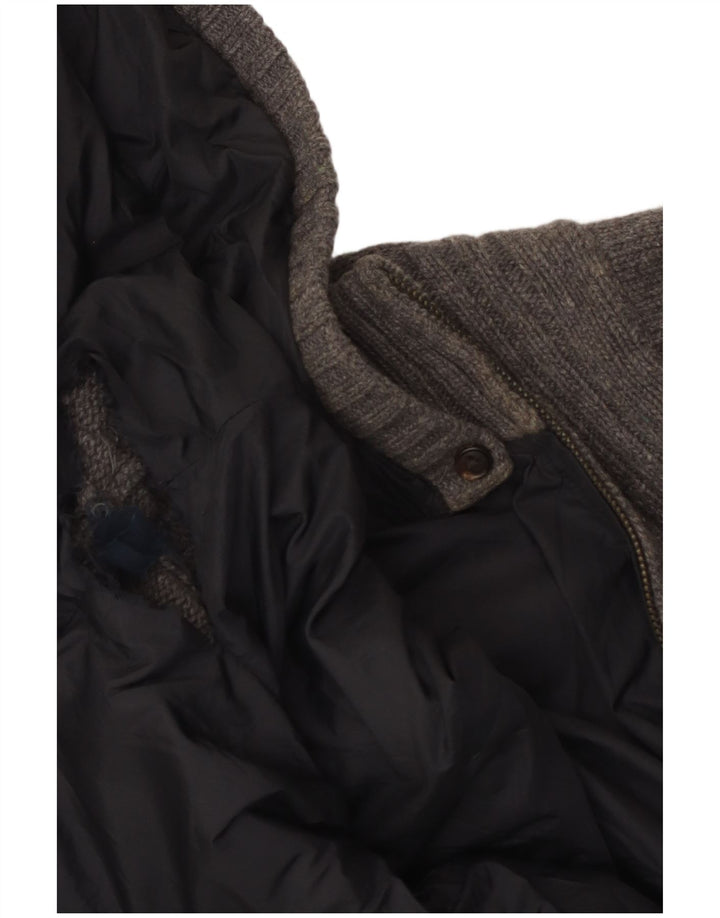 Jachetă reversibilă din tricot cu glugă pentru bărbați Massimo Dutti UK 42 XL gri