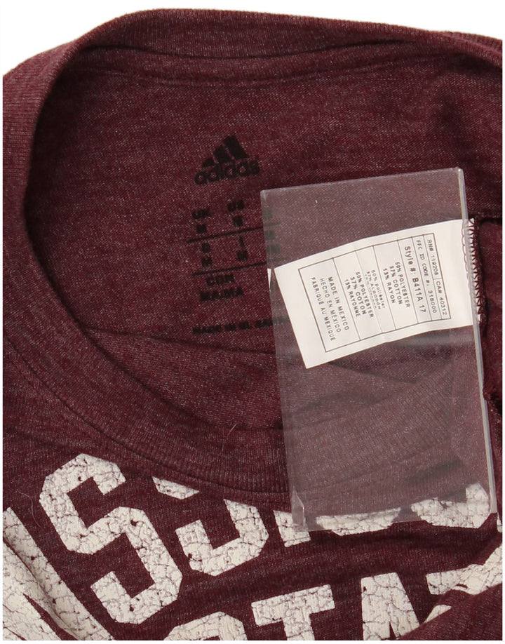 Tricou cu mânecă lungă pentru bărbați Adidas Graphic Top Burgundy mediu