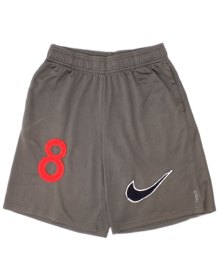 Pantaloni scurți sport grafic Nike pentru băieți 10-11 ani, gri mediu, poliester sport