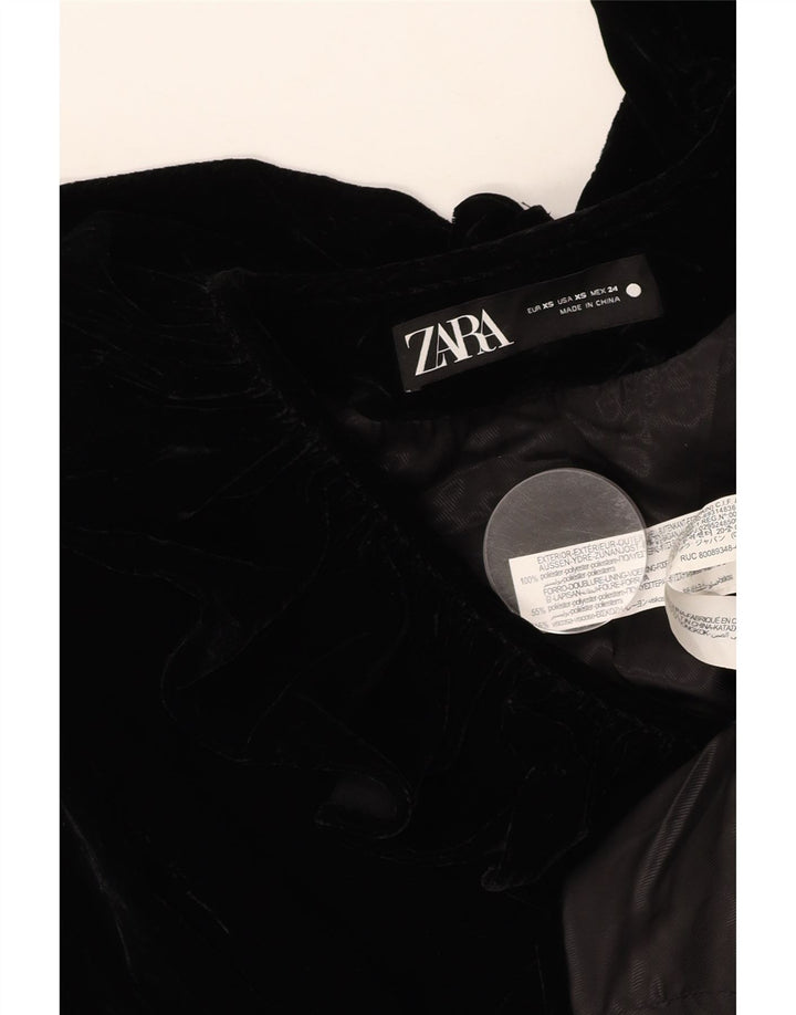 Jachetă pentru femei din catifea ZARA UK 6 XS Poliester negru