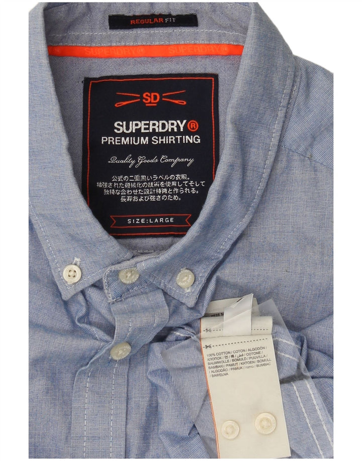 Cămașă pentru bărbați Superdry Regular Fit, mare, albastru, bumbac