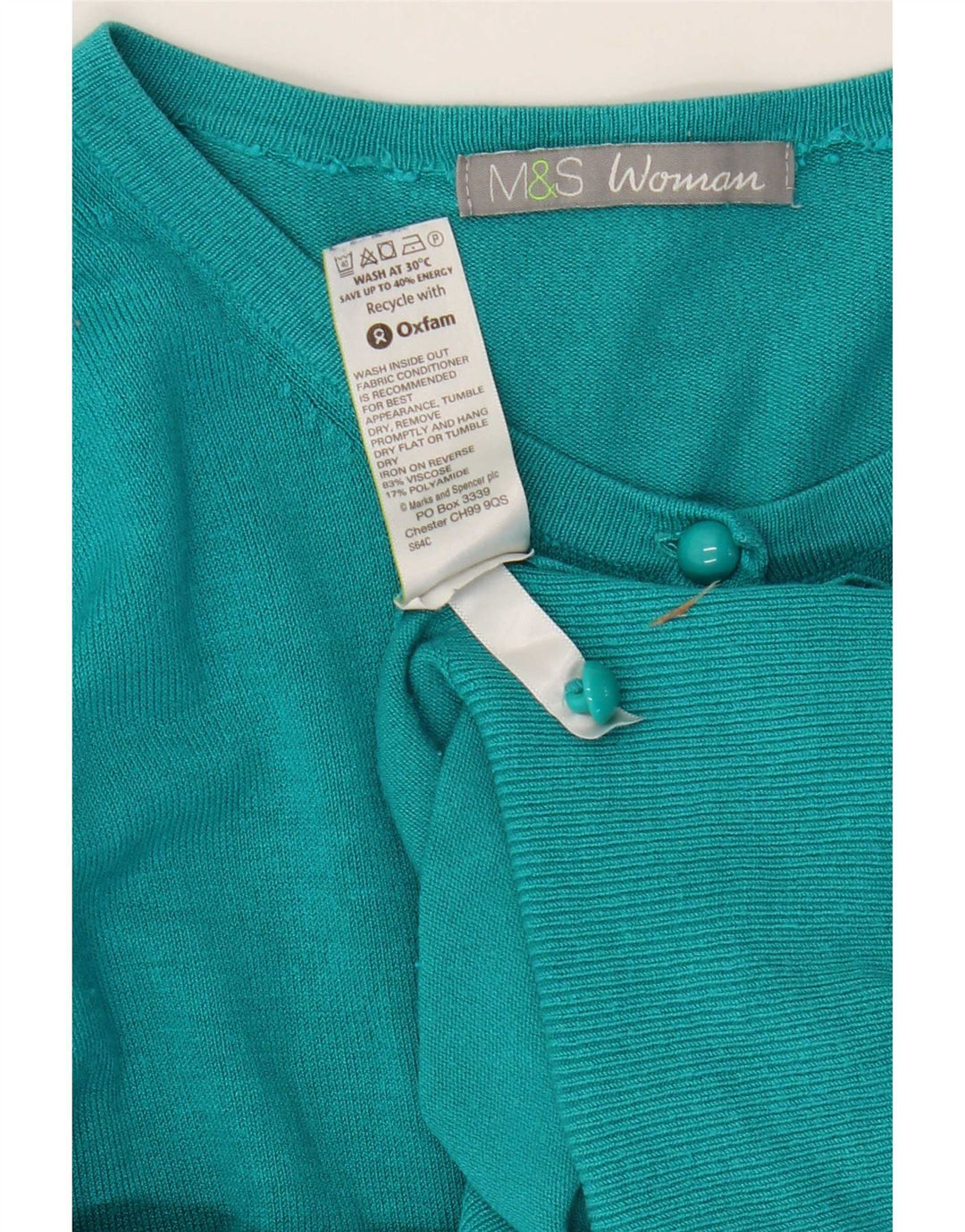 Pulover cardigan pentru femei Marks & Spencer UK 10 Small Blue Viscose