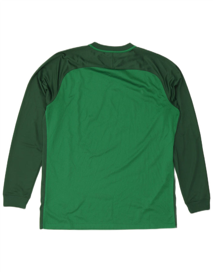 Nike pentru bărbați Dri Fit Top cu mânecă lungă XL, verde, colorblock