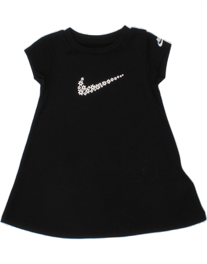 NIKE Baby Girls Graphic T-Shirt Dress 9-12 Months Black Floral Sports Vintage Nike and Second-Hand Nike from Messina Hembry 