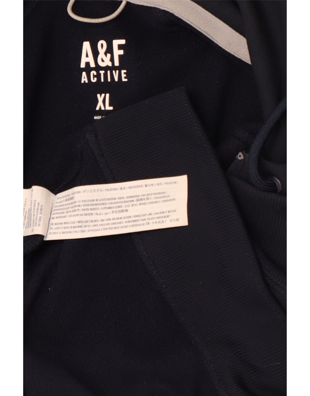 ABERCROMBIE & FITCH Pulover cu glugă cu fermoar pentru bărbați XL poliester bleumarin