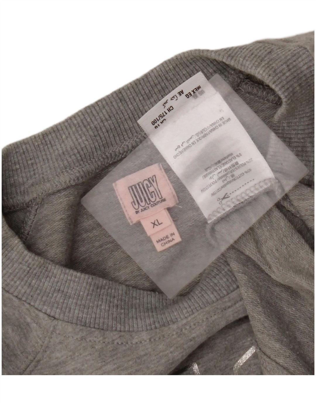 JUICY COUTURE Hanorac grafic pentru femei Pulover UK 18 XL Bumbac gri