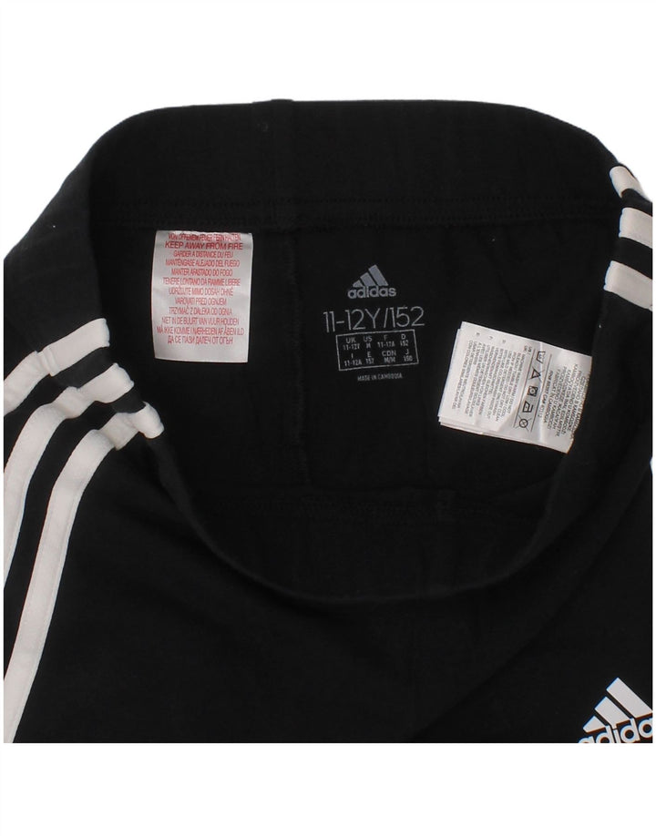 Pantaloni Sportivi Adidas Fete 11-12 Ani Bumbac Negru
