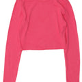 Crop Top pentru femei Zara cu mânecă lungă UK 12, bumbac roz mediu