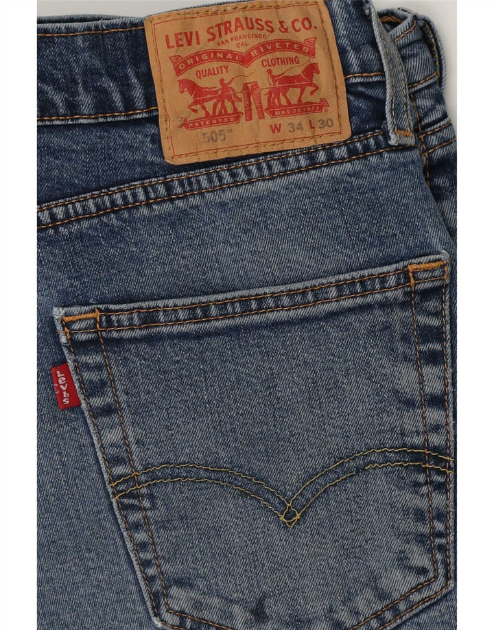 Blugi Levi's 505 Regular Straight pentru bărbați W34 L30 Bumbac albastru