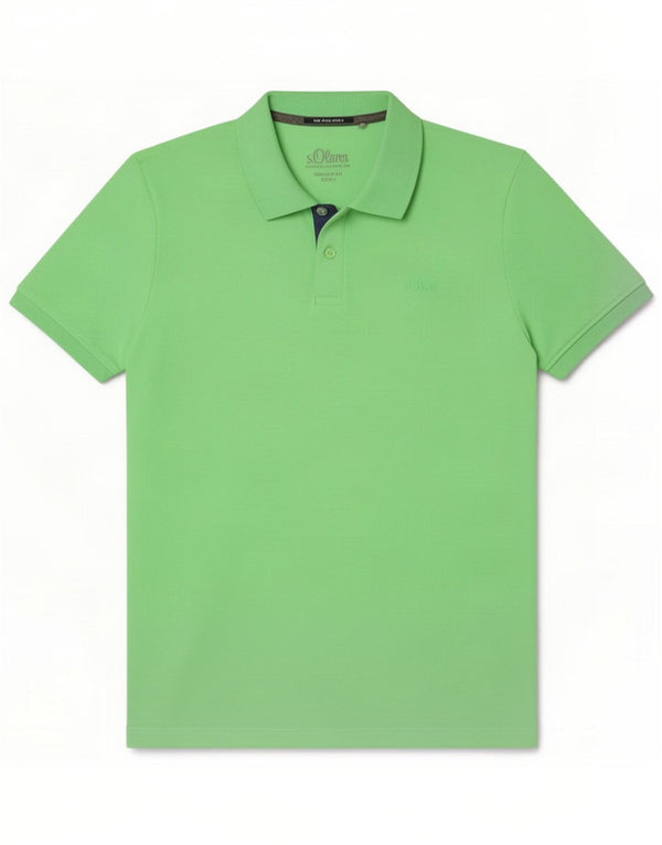 S.Oliver Mens Regular Fit Polo Shirt Large Green Poliester