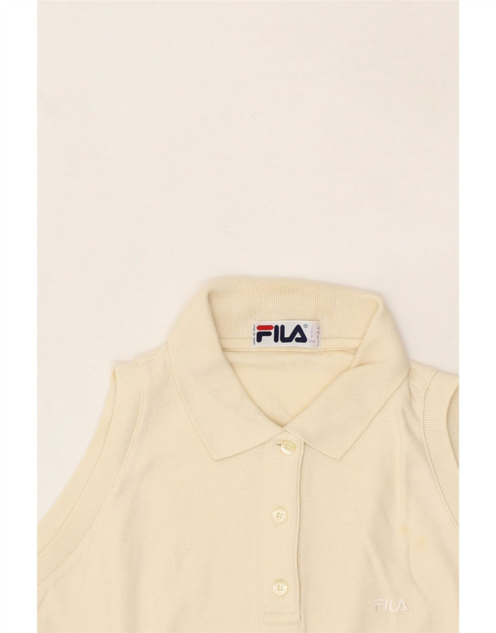 FILA Womens Sleeveless Polo Shirt EU 42 Large Off White Vintage Fila and Second-Hand Fila from Messina Hembry 