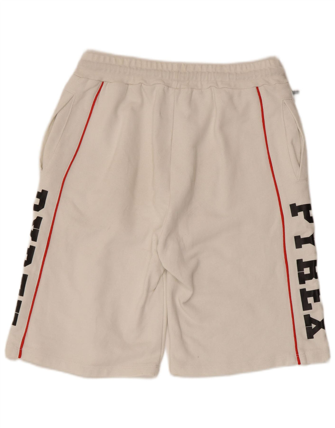 Pantaloni scurți sport grafic PYREX pentru bărbați, bumbac alb mediu