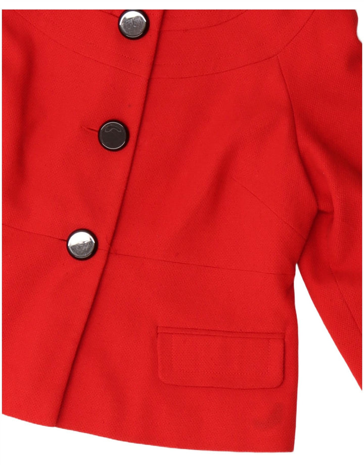 Jachetă blazer pentru femei Laura Ashley, cu 3 nasturi, UK 16, poliester roșu mare