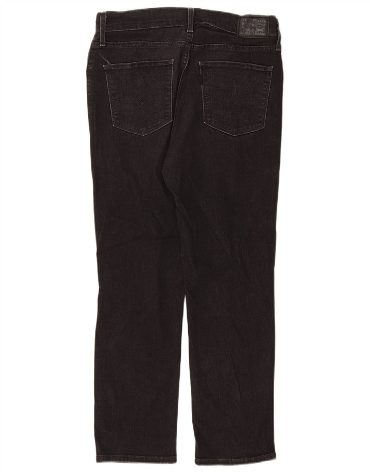 Blugi drepti cu talie înaltă pentru femei LEVI'S 724 W31 L26 bumbac gri