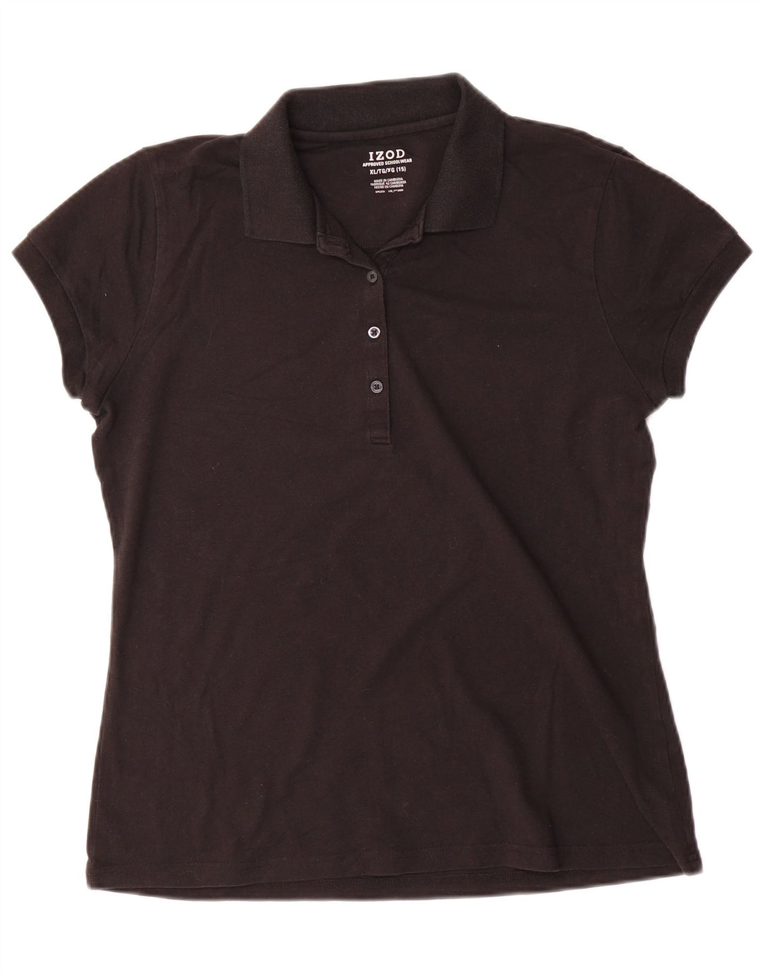 IZOD Tricou Polo Fete 14-15 Ani XL Negru