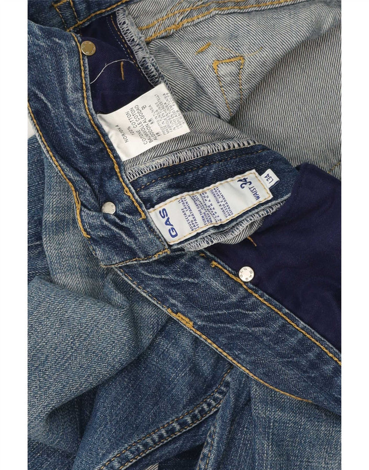 Pantaloni scurți din denim pentru bărbați Gas, mari W34, bumbac albastru