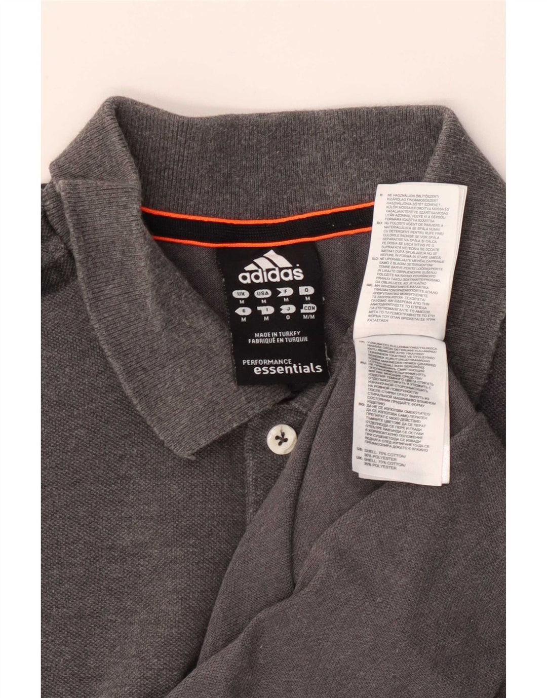 Tricou polo Adidas Climalite pentru bărbați, bumbac gri mediu
