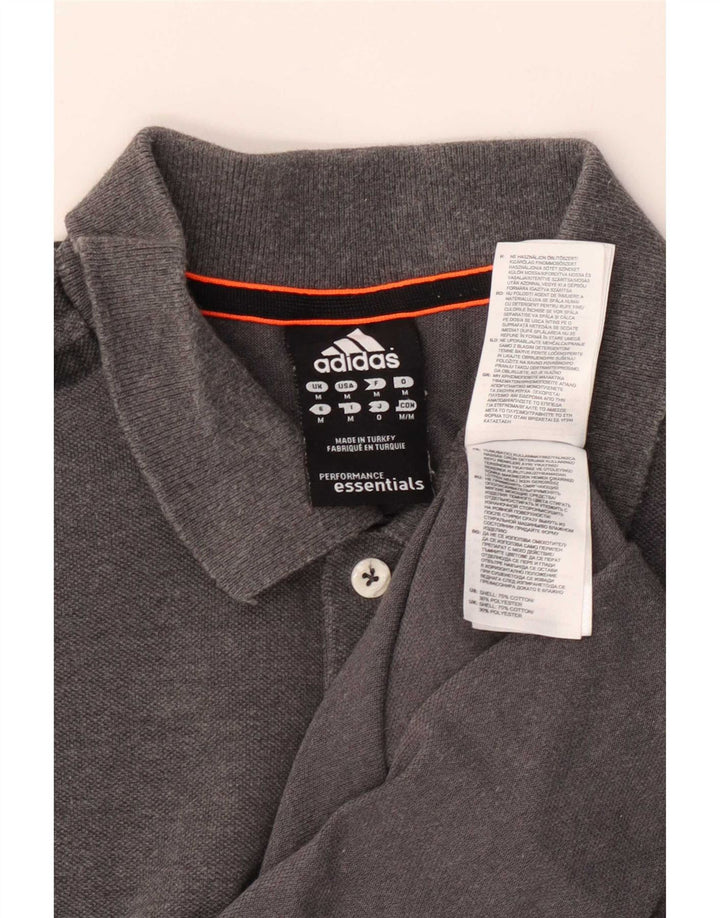 Tricou polo Adidas Climalite pentru bărbați, bumbac gri mediu