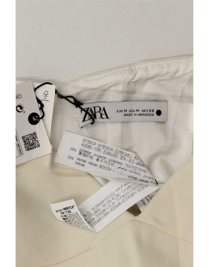 Top corset fără bretele pentru femei Zara UK 12 Poliester alb mediu mediu
