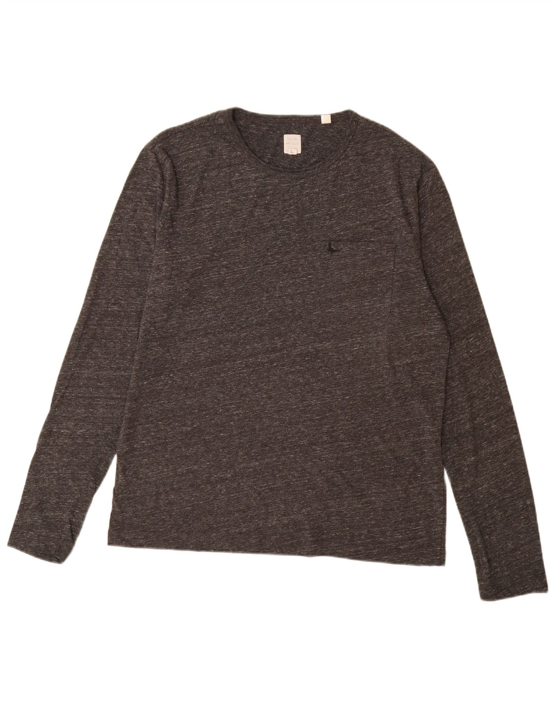 Top pentru bărbați Jack Wills cu mânecă lungă, gri mediu, bumbac cu pete