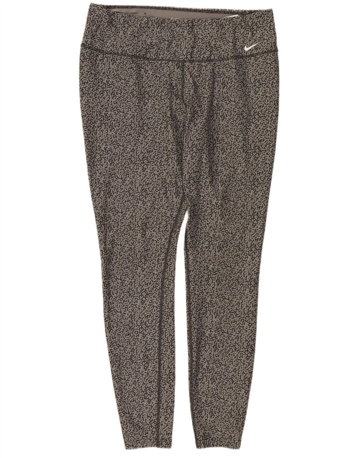 Leggings Dri Fit NIKE pentru femei UK 18 XL, gri, poliester cu imprimeu animal
